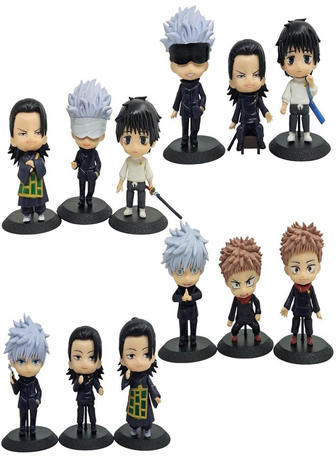 Realmkart Jujutsu Kaisen Action Figure Set of 12 | JJK Chibi Action Figure | Gojo, Itadori, Geto, Sukuna | Premium Anime Action Figures Collectible Toy Figurines with Stand | JJK Action Figures